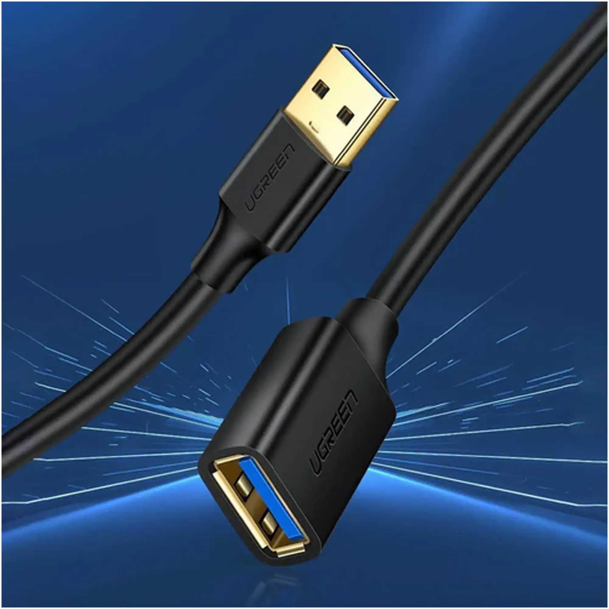 Купить Кабель UGREEN US129 USB 3.0 Extension Male Cable 0.5m Black (30125) - фото 3