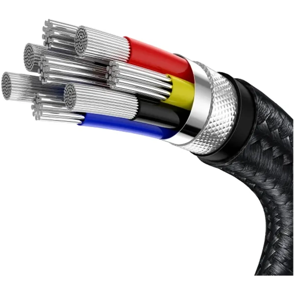 Купить Кабель Baseus Cafule Metal Type-C to Type-C 100W 1m Black (CATJK-C01) - фото 6