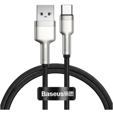 Купити Кабель Baseus Cafule Metal USB - USB-C 66W 1m Black (CAKF000101) - фото 1