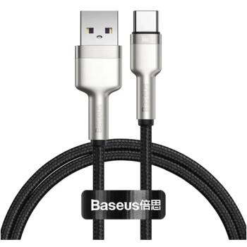 Купити Кабель Baseus Cafule Metal USB - USB-C 66W 1m Black (CAKF000101) - фото 1
