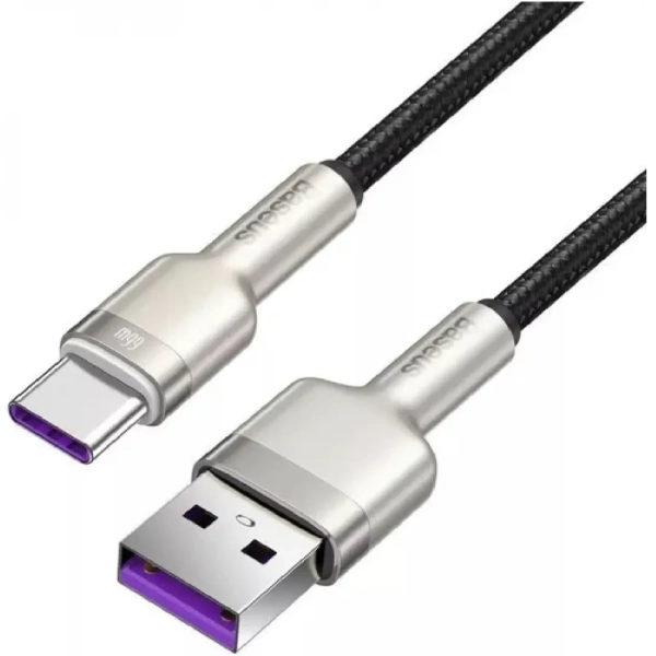 Купити Кабель Baseus Cafule Metal USB - USB-C 66W 1m Black (CAKF000101) - фото 2