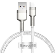 Купити Кабель Baseus Cafule Metal USB - USB-C 66W 1m White (CAKF000102) - фото 1