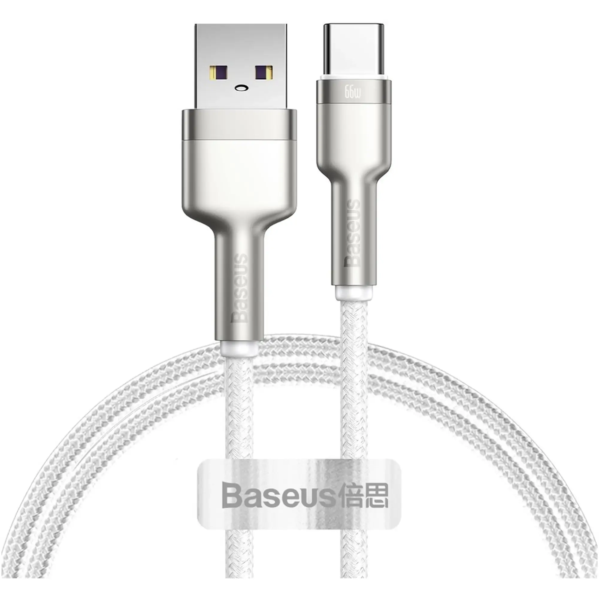 Купити Кабель Baseus Cafule Metal USB - USB-C 66W 1m White (CAKF000102) - фото 1