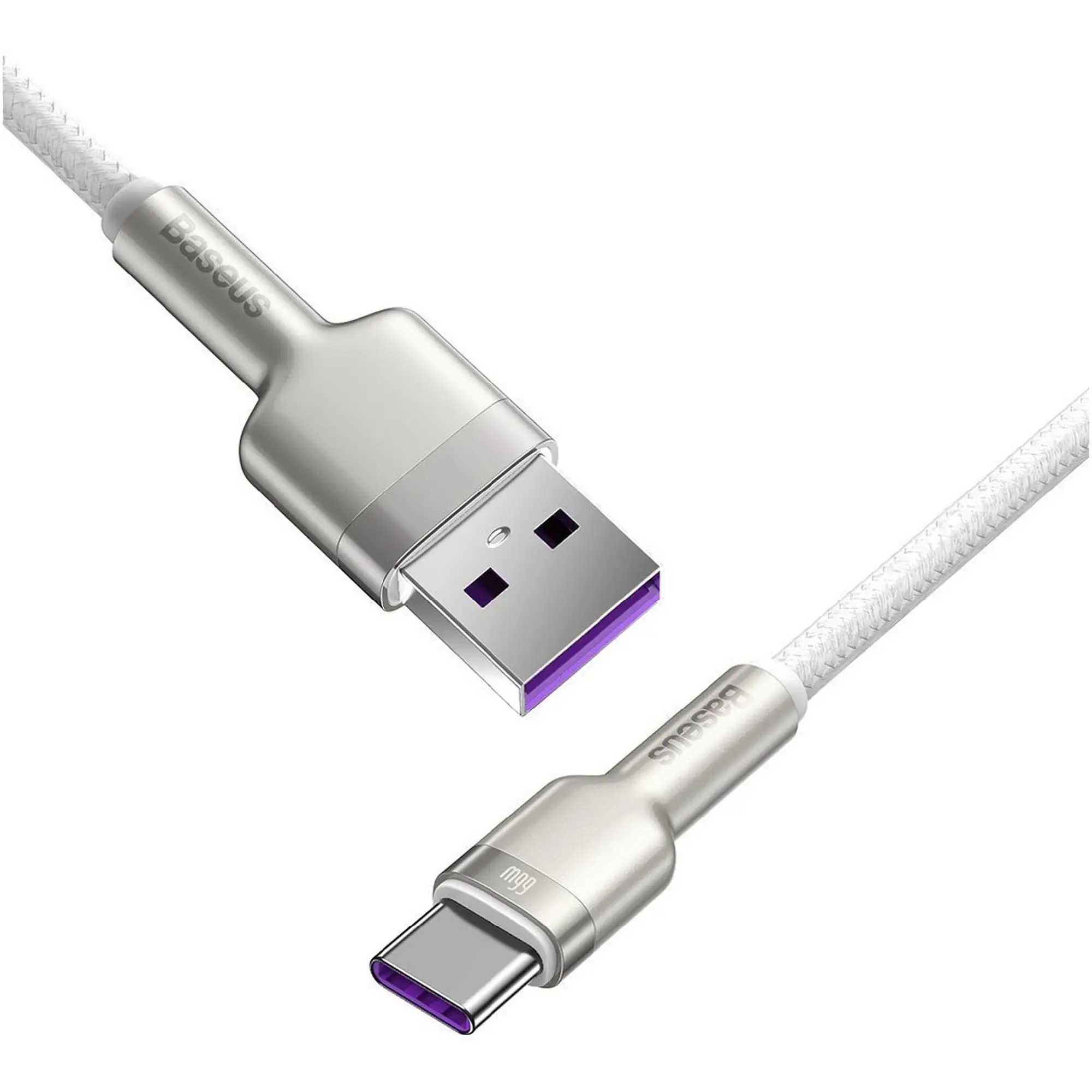 Купити Кабель Baseus Cafule Metal USB - USB-C 66W 1m White (CAKF000102) - фото 2