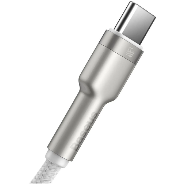 Купити Кабель Baseus Cafule Metal USB - USB-C 66W 1m White (CAKF000102) - фото 4