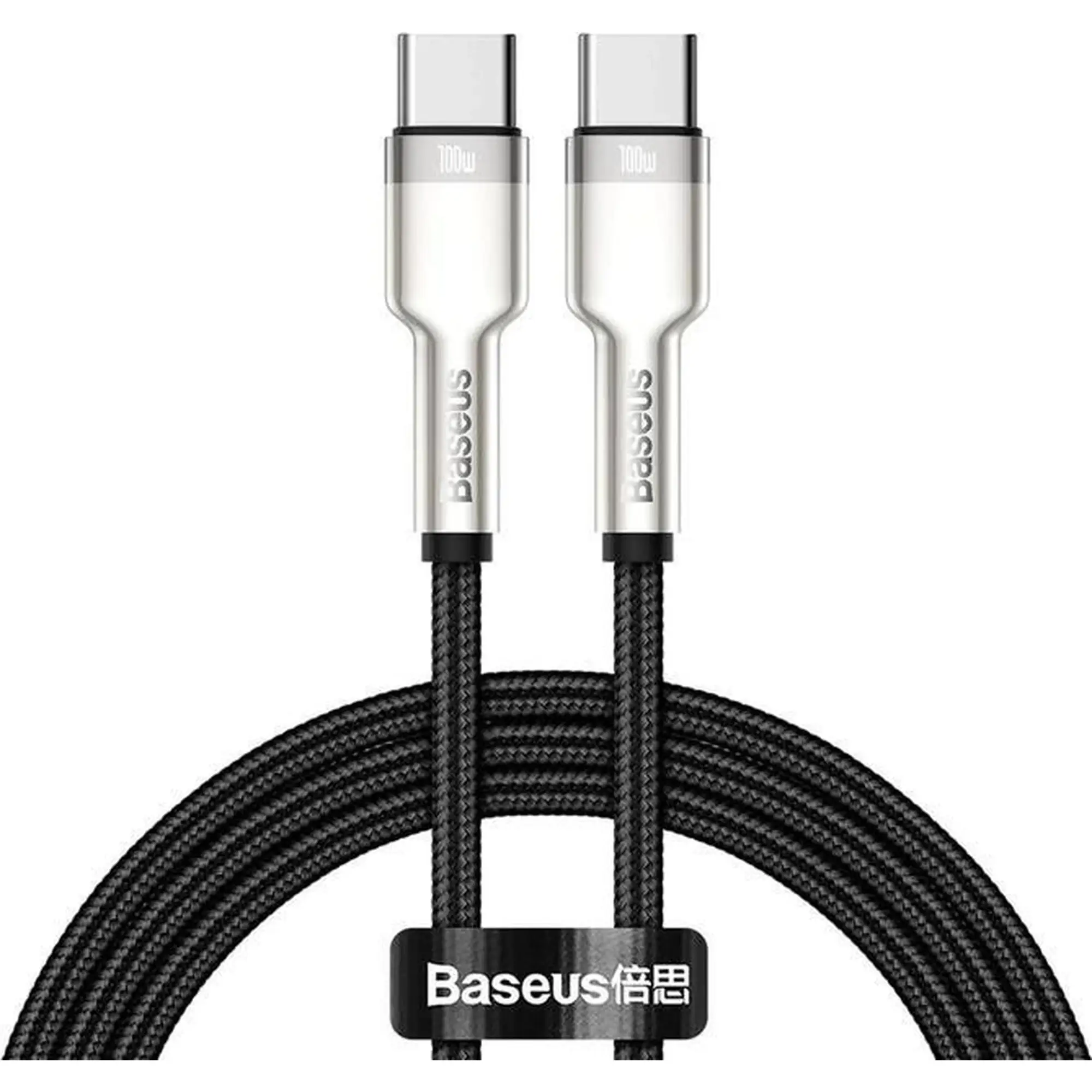 Купить Кабель Baseus Cafule Metal USB-C - USB-C 100W 2m Black (CATJK-D01) - фото 1