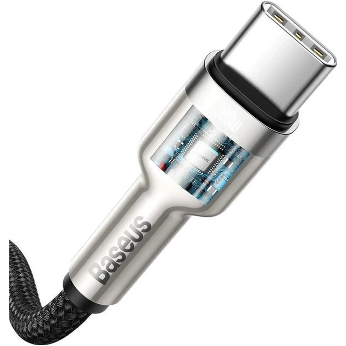 Купить Кабель Baseus Cafule Metal USB-C - USB-C 100W 2m Black (CATJK-D01) - фото 4