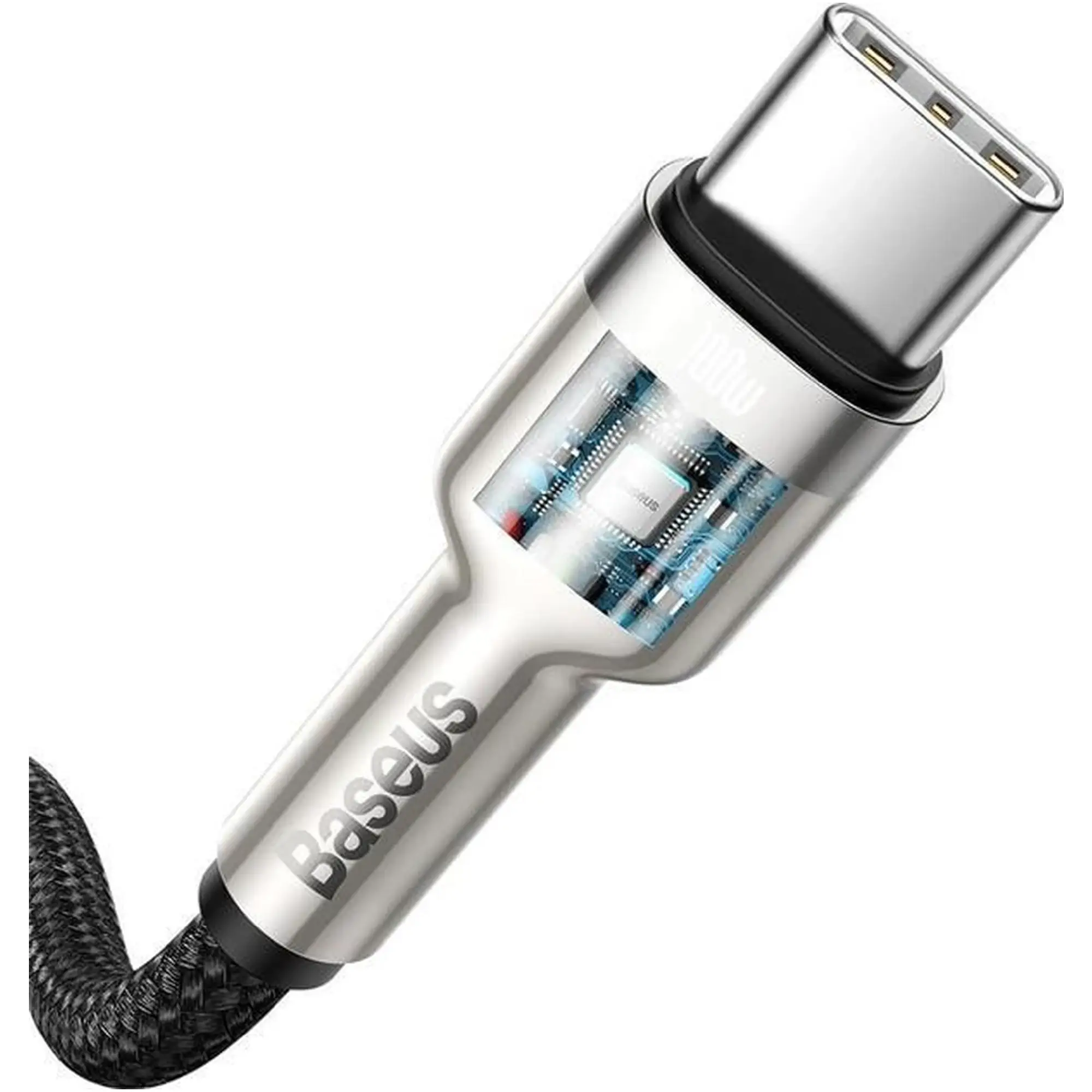 Купить Кабель Baseus Cafule Metal USB-C - USB-C 100W 2m Black (CATJK-D01) - фото 4