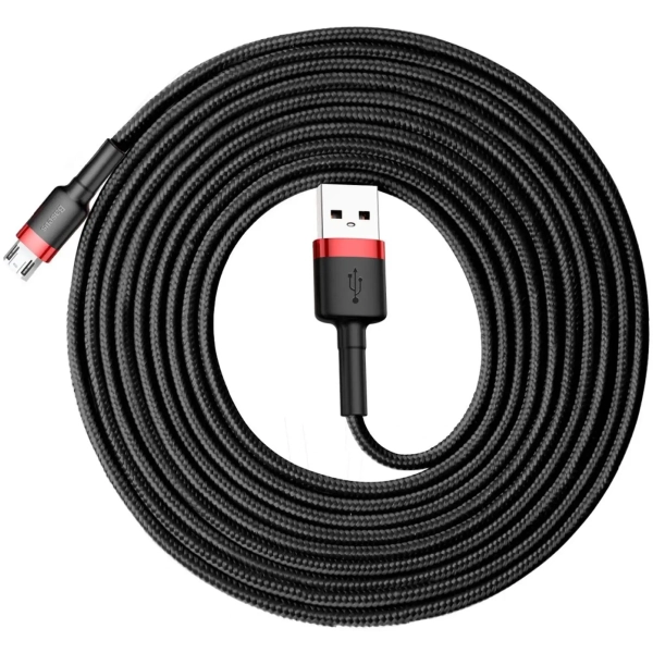Купити Кабель Baseus Cafule USB - MicroUSB 3m Red-Black (CAMKLF-H91) - фото 5