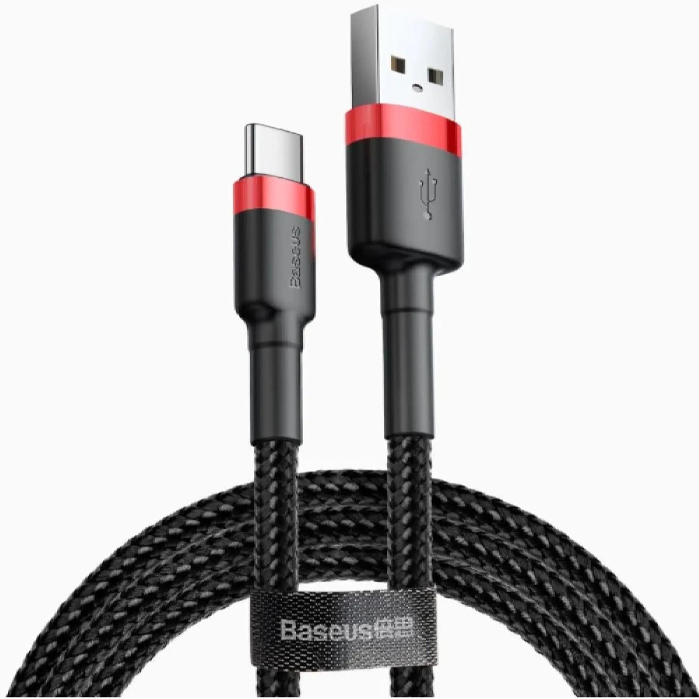 Купить Кабель Baseus Cafule USB - USB-C 2A 2m Red-Black (CATKLF-C91) - фото 1