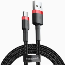 Купить Кабель Baseus Cafule USB - USB-C 2A 2m Red-Black (CATKLF-C91) - фото 1