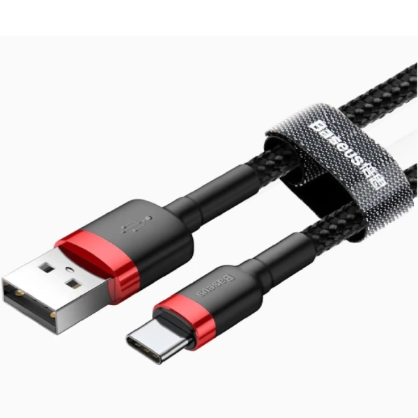 Купить Кабель Baseus Cafule USB - USB-C 2A 2m Red-Black (CATKLF-C91) - фото 2