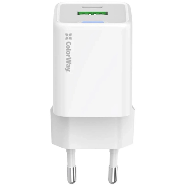 Купити Мережевий зарядний пристрій ColorWay GaN Mini 20W PD Port PPS USB White (CW-CHS062PD-WT) - фото 2