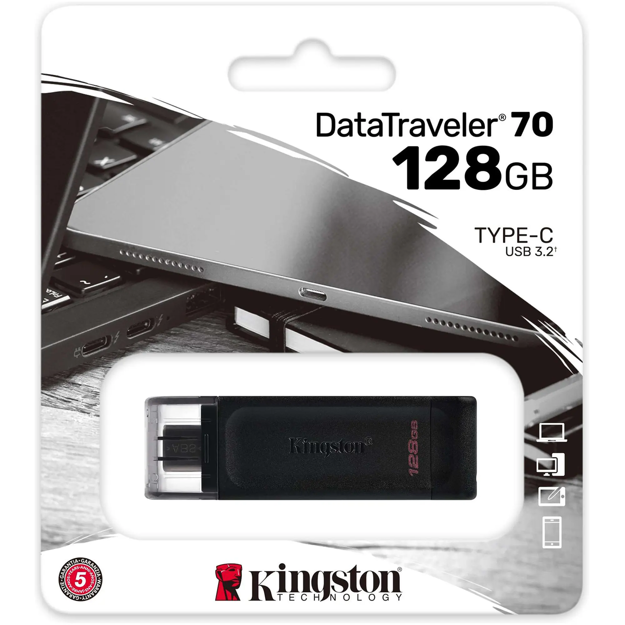 Купити Флеш накопичувач 128GB USB-C Kingston DataTraveler 70 (DT70/128GB) - фото 3