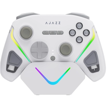 Купити Геймпад Ajazz GP100S 2.4G/BT/USB Switch/PC/iOS/Android RGB White (GP100S-W) - фото 1