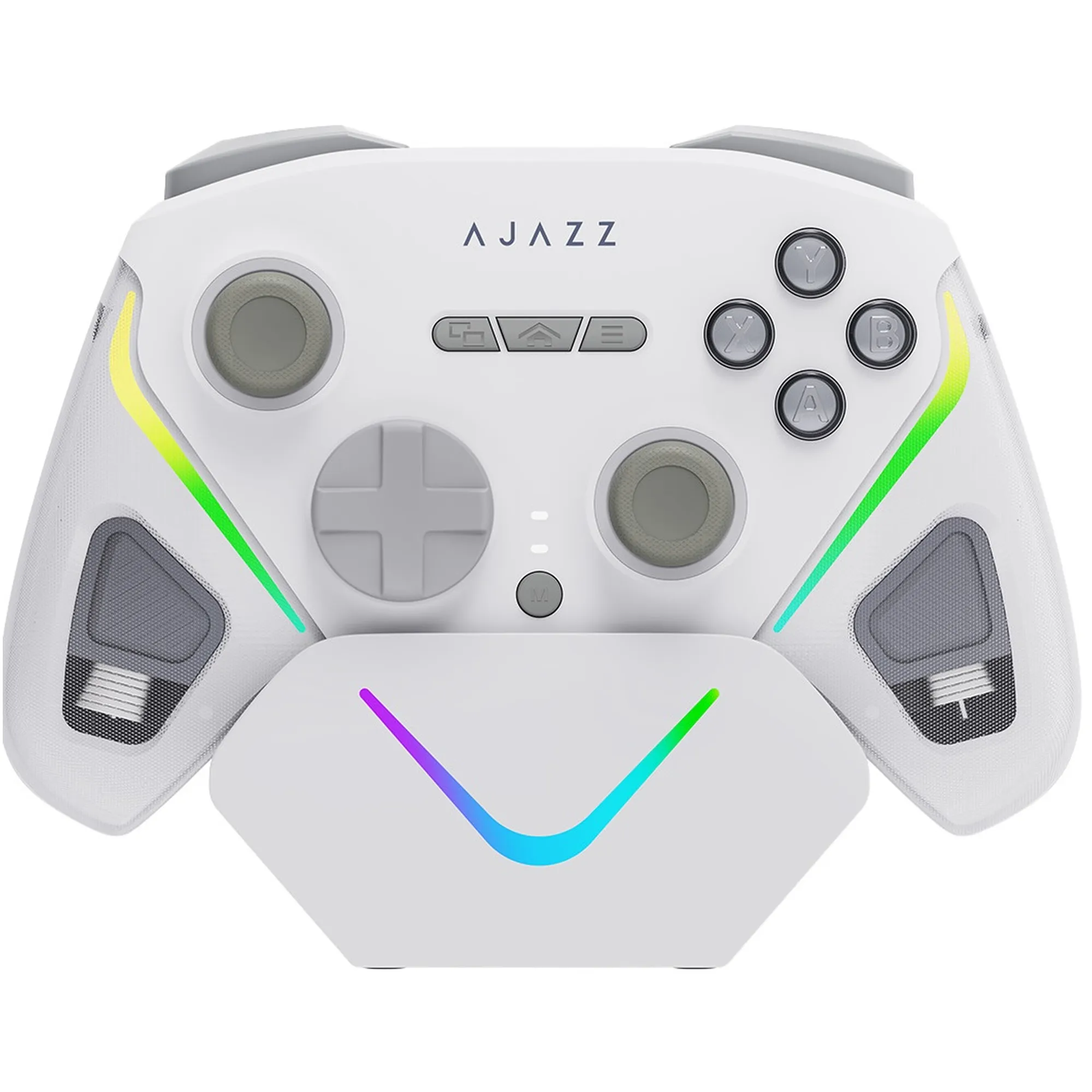 Купити Геймпад Ajazz GP100S 2.4G/BT/USB Switch/PC/iOS/Android RGB White (GP100S-W) - фото 1