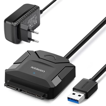 Купити Перехідник UGREEN CR108 USB 3.0 Type-A to SATA III (F) + DC Adapter (20611) - фото 1
