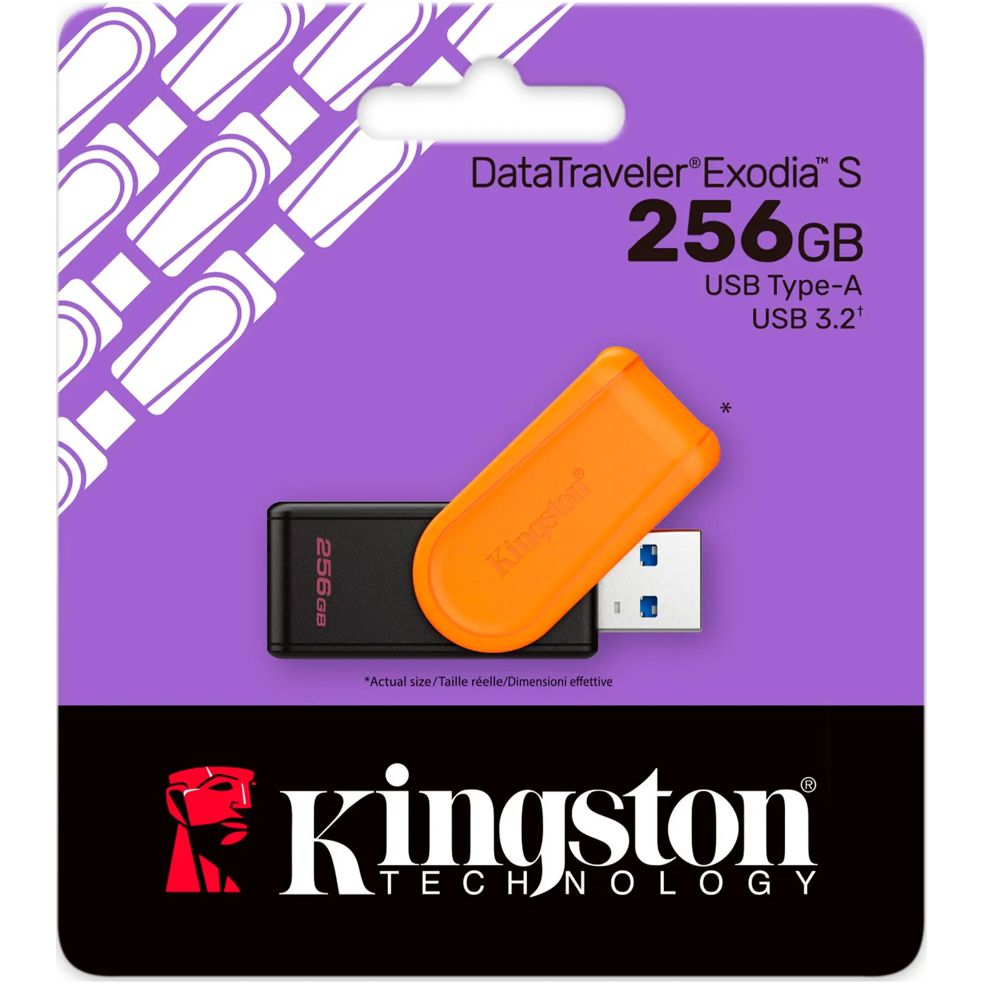 Купить Флеш-накопитель 256GB  Kingston DataTraveler Exodia S USB 3.2 Black/Orange (DTXS/256GB) - фото 3