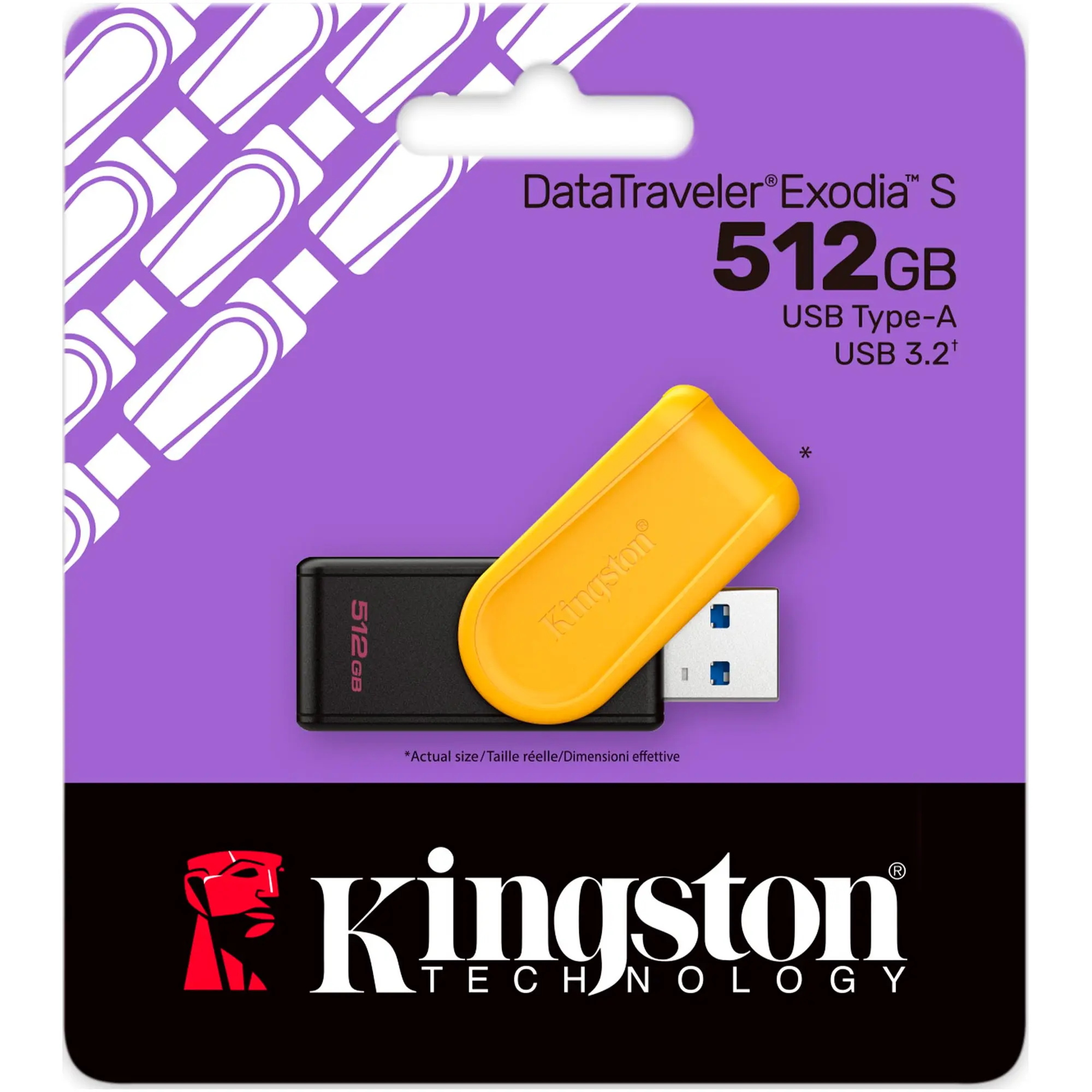 Купить Флеш-накопитель 512GB Kingston DataTraveler Exodia S USB 3.2 Black/Orange (DTXS/512GB) - фото 3