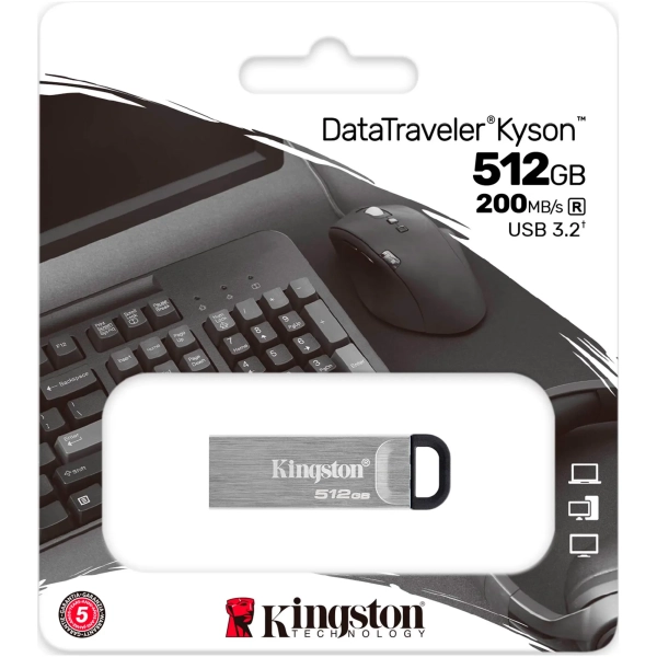 Купить Флеш накопитель 512GB USB Kingston DataTraveler Kyson (DTKN/512GB) - фото 3