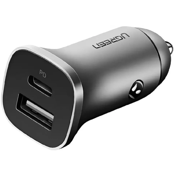 Купити Автомобільний зарядний пристрій UGREEN CD130 20W (USB-A+USB-C) PD Gray (30780) - фото 2