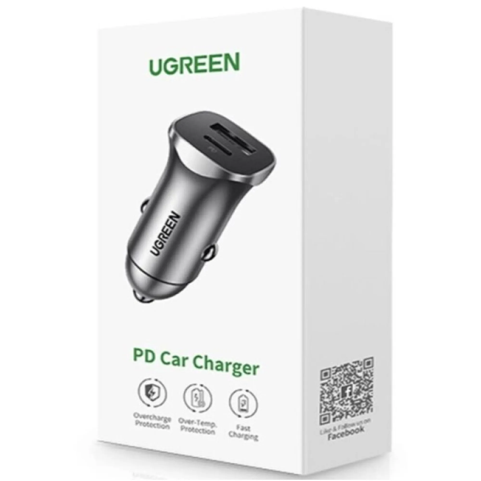 Купити Автомобільний зарядний пристрій UGREEN CD130 20W (USB-A+USB-C) PD Gray (30780) - фото 3