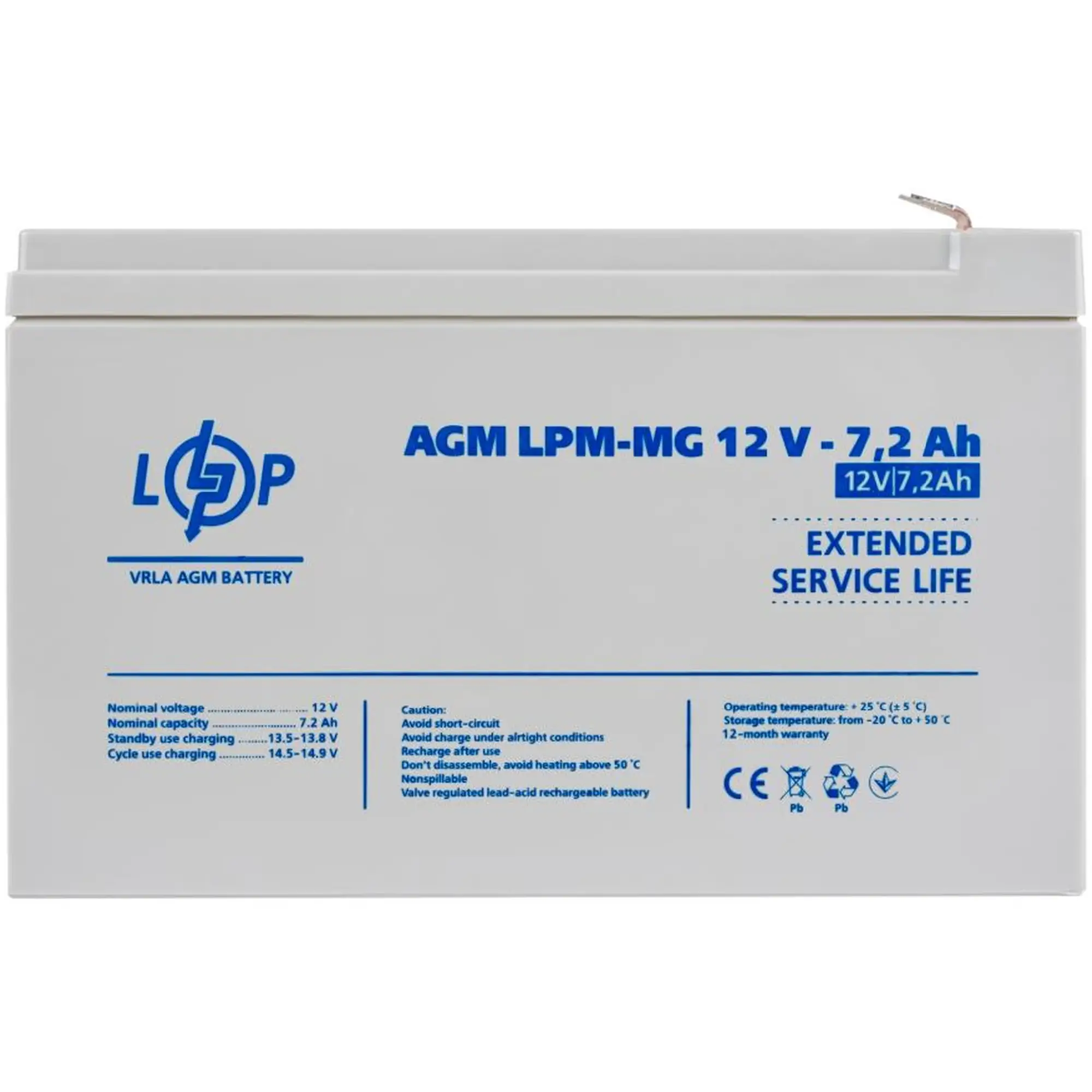 Купити Акумуляторна батарея до ДБЖ (UPS) LogicPower LPM-MG12-7.2AH (6553) - фото 1