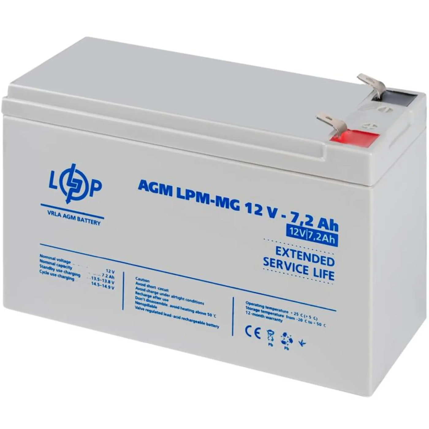 Купити Акумуляторна батарея до ДБЖ (UPS) LogicPower LPM-MG12-7.2AH (6553) - фото 4