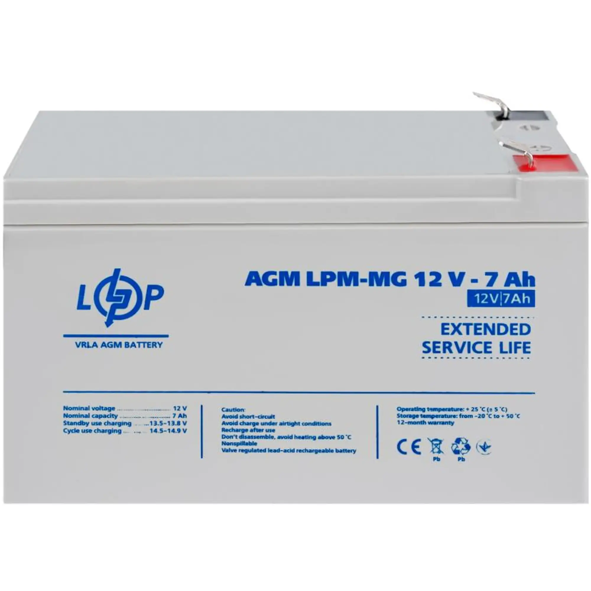 Купити Акумуляторна батарея до ДБЖ (UPS) LogicPower LPM-MG12-7АН (6552) - фото 2