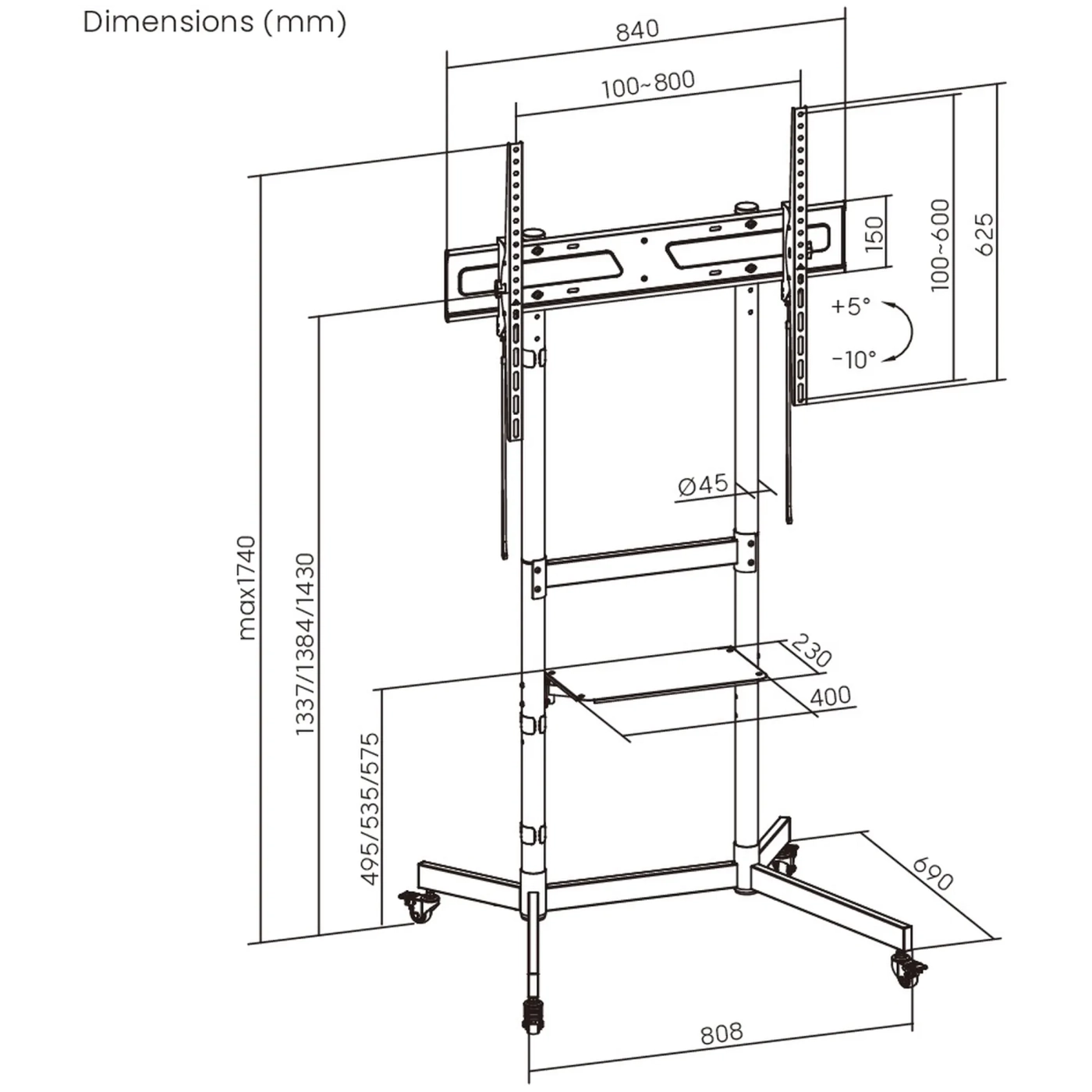 Купить Стойка для телевизора ITech T1044TE 55-100" - фото 2
