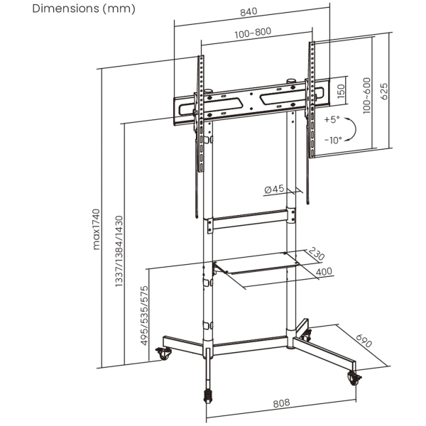 Купить Стойка для телевизора ITech T1044TE 55-100" - фото 2