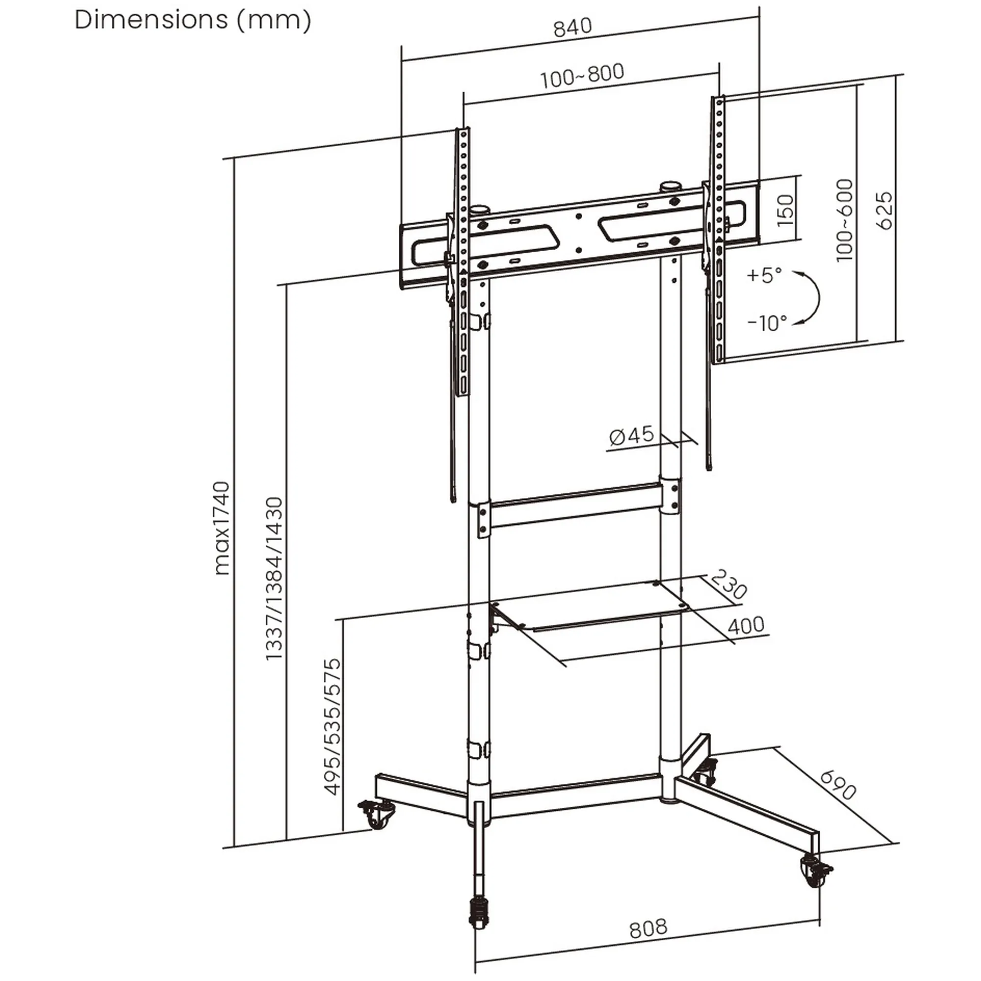 Купить Стойка для телевизора ITech T1044TE 55-100" - фото 2