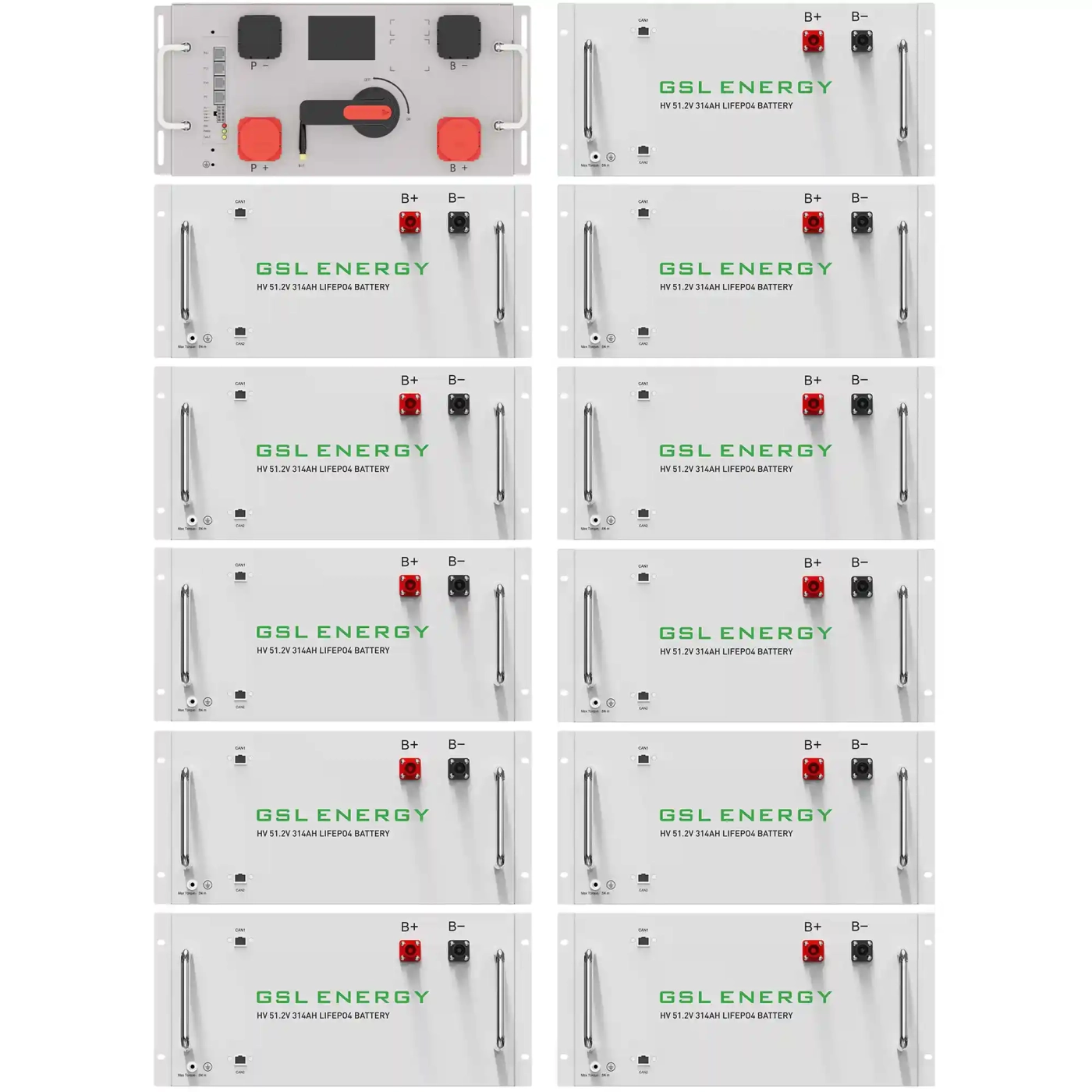 Купить Блок батарей GSL 563V 314AH 176kWh LiFePO4 (GSL-R176K) - фото 1