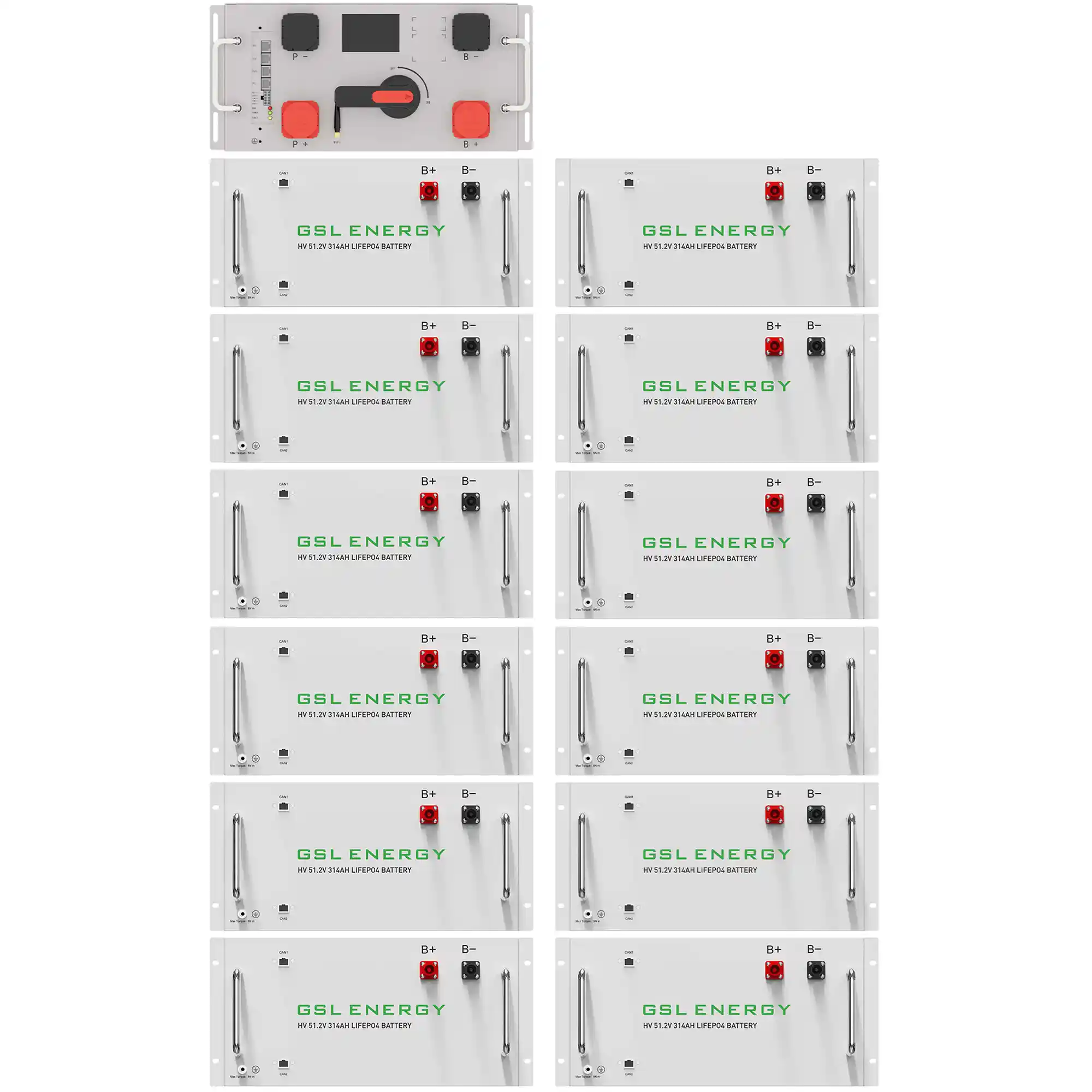 Купить Блок батарей GSL 614V 314AH 192kWh LiFePO4 (GSL-R192K) - фото 1