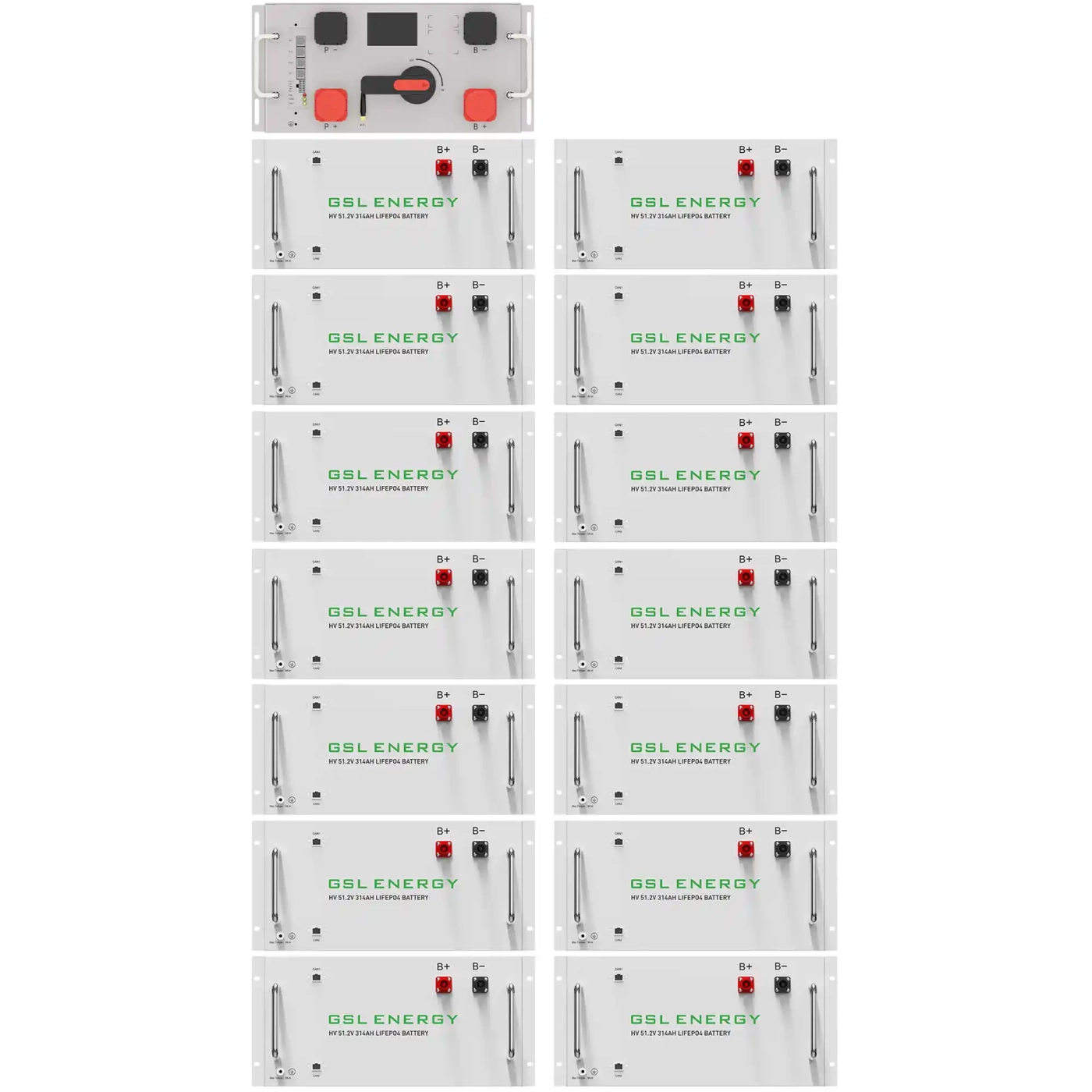 Купити Блок батарей GSL 768V 314AH 240kWh LiFePO4 (GSL-R240K) - фото 1