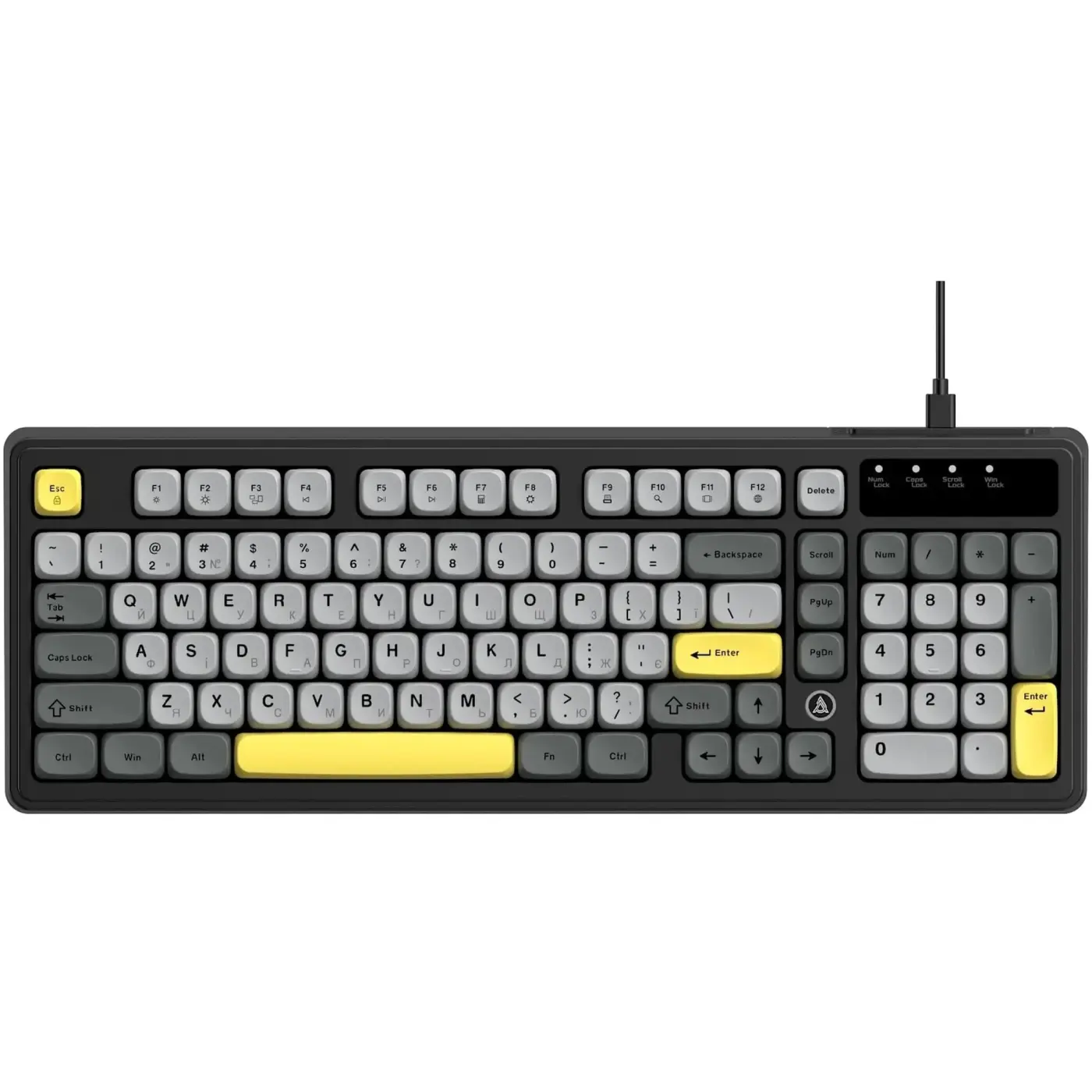 Купить Клавиатура Ajazz AF98 Black Gray Yellow (AF98-BGY) - фото 1