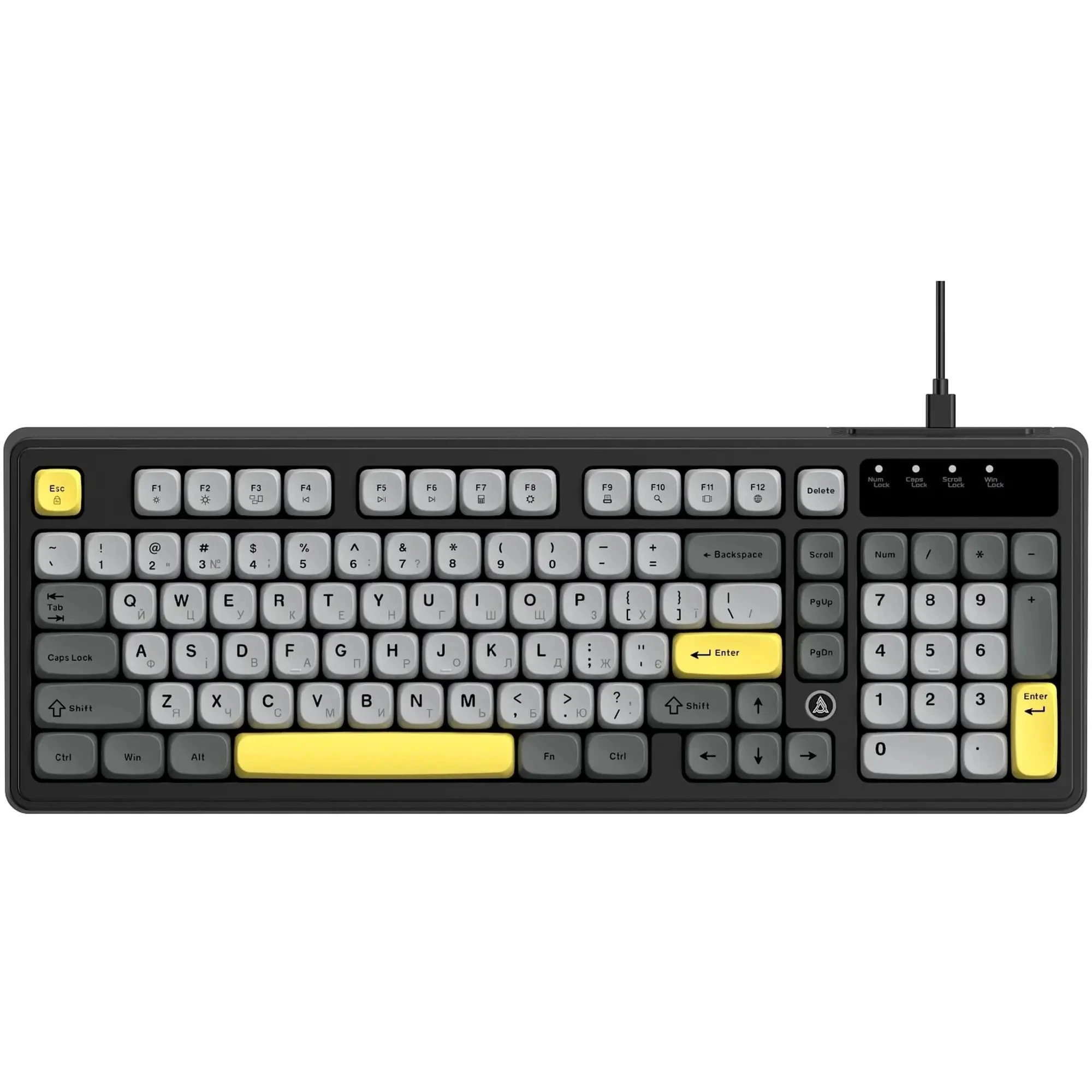 Купить Клавиатура Ajazz AF98 Black Gray Yellow (AF98-BGY) - фото 1