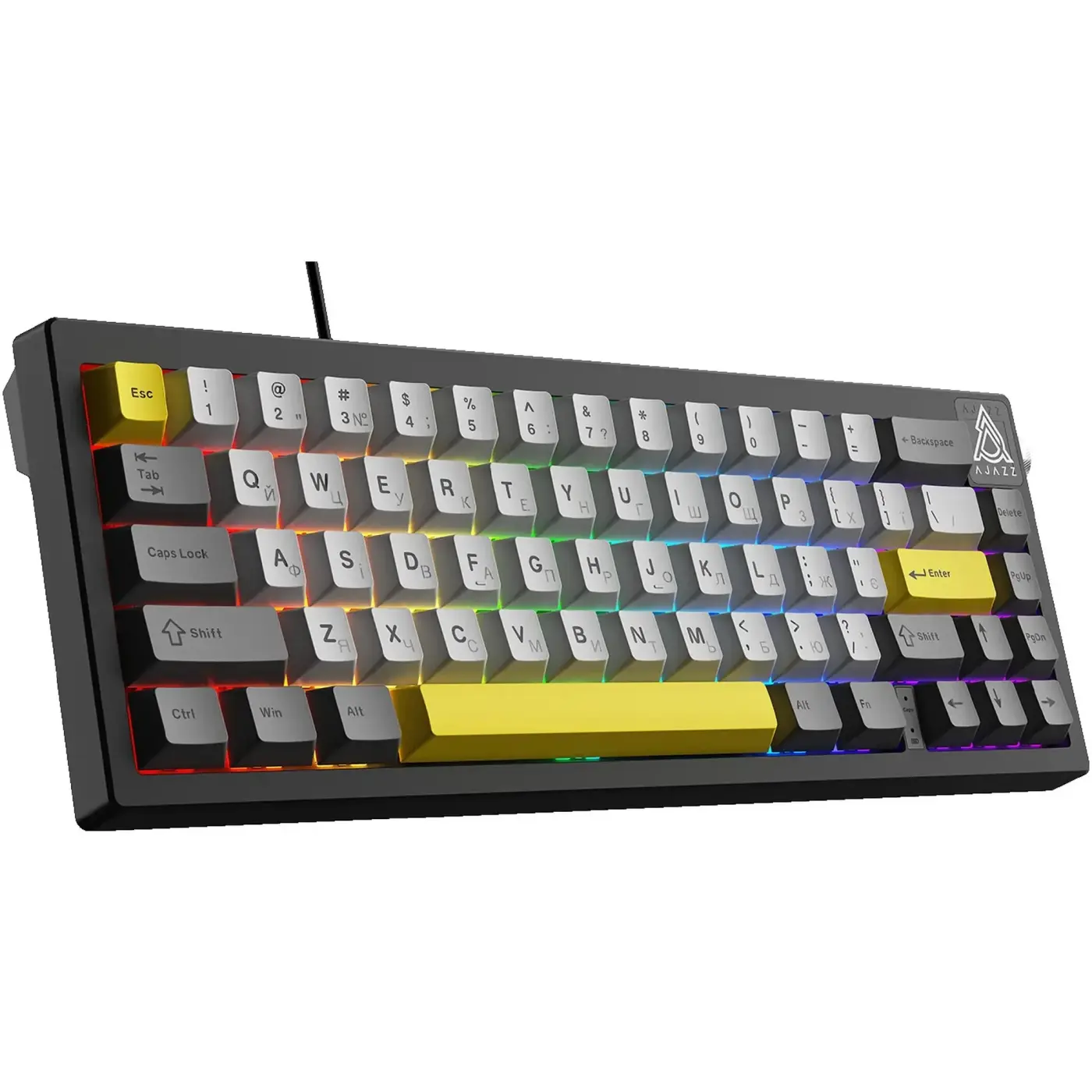 Купити Клавіатура Ajazz AK650 Moon Yellow switches Gray White Yellow (AK650-MY-GWY) - фото 3