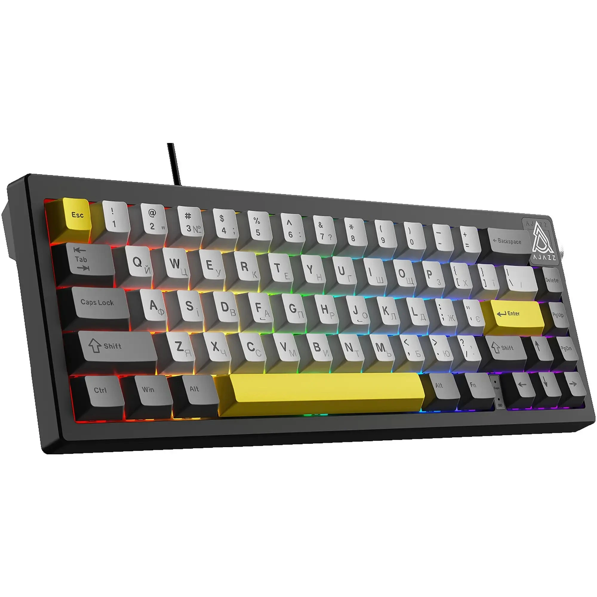 Купити Клавіатура Ajazz AK650 Moon Yellow switches Gray White Yellow (AK650-MY-GWY) - фото 3