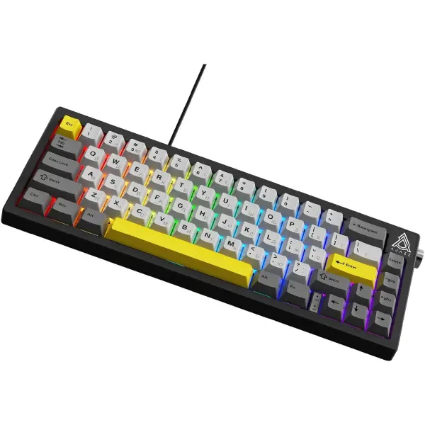 Купити Клавіатура Ajazz AK650 Moon Yellow switches Gray White Yellow (AK650-MY-GWY) - фото 4