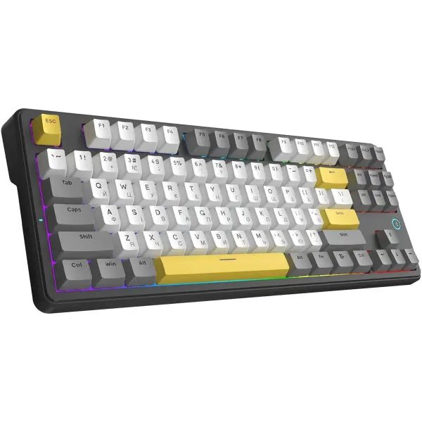 Купить Клавиатура Ajazz AK870 V2 Flying Fish switches Black Gray Yellow (AK870-V2-FF-BGY) - фото 4