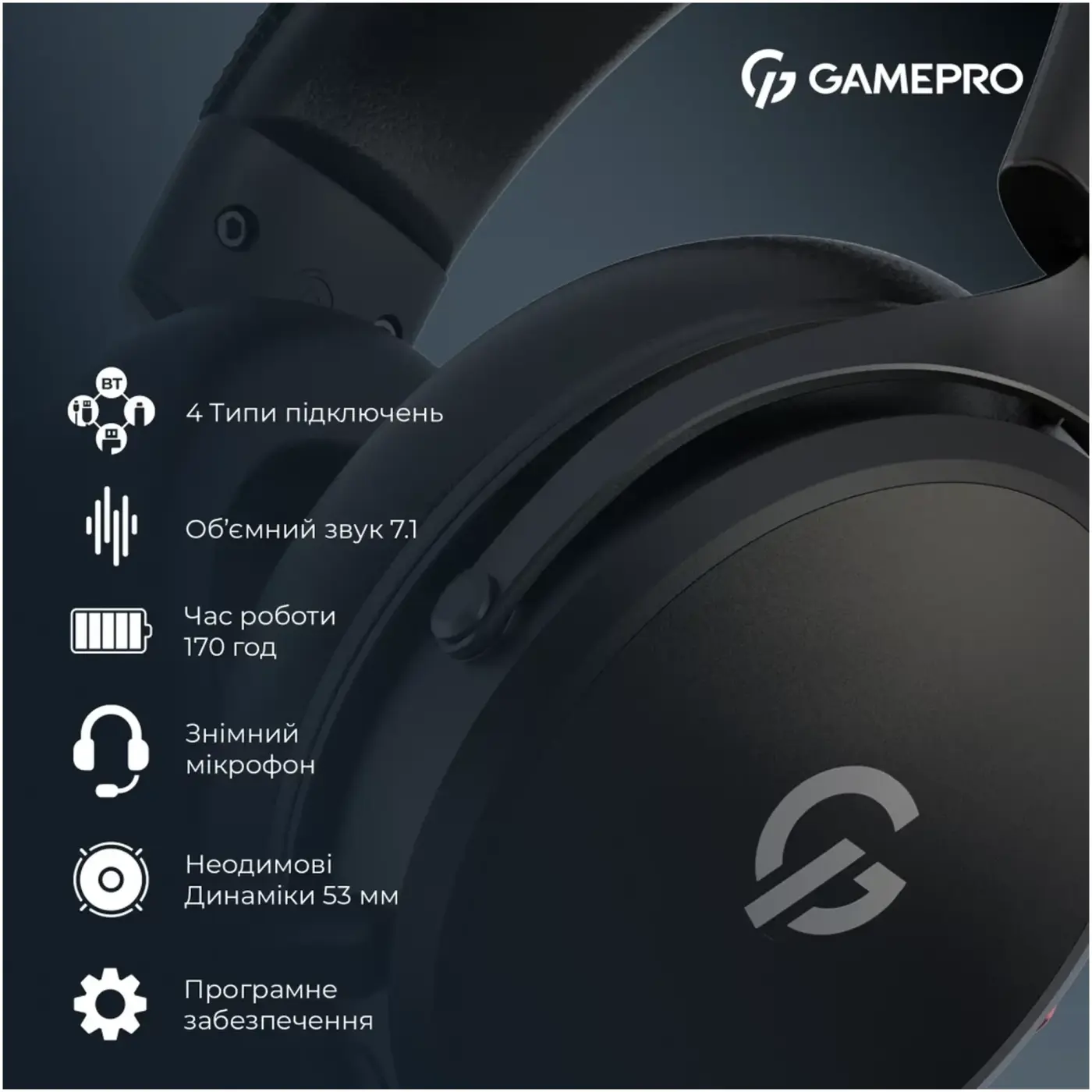 Купити Навушники GamePro Asgard Skadi Black (HSW191B) - фото 5