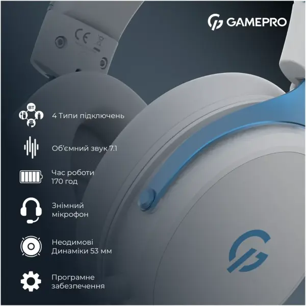 Купити Навушники GamePro Asgard Skadi White (HSW191WB) - фото 6
