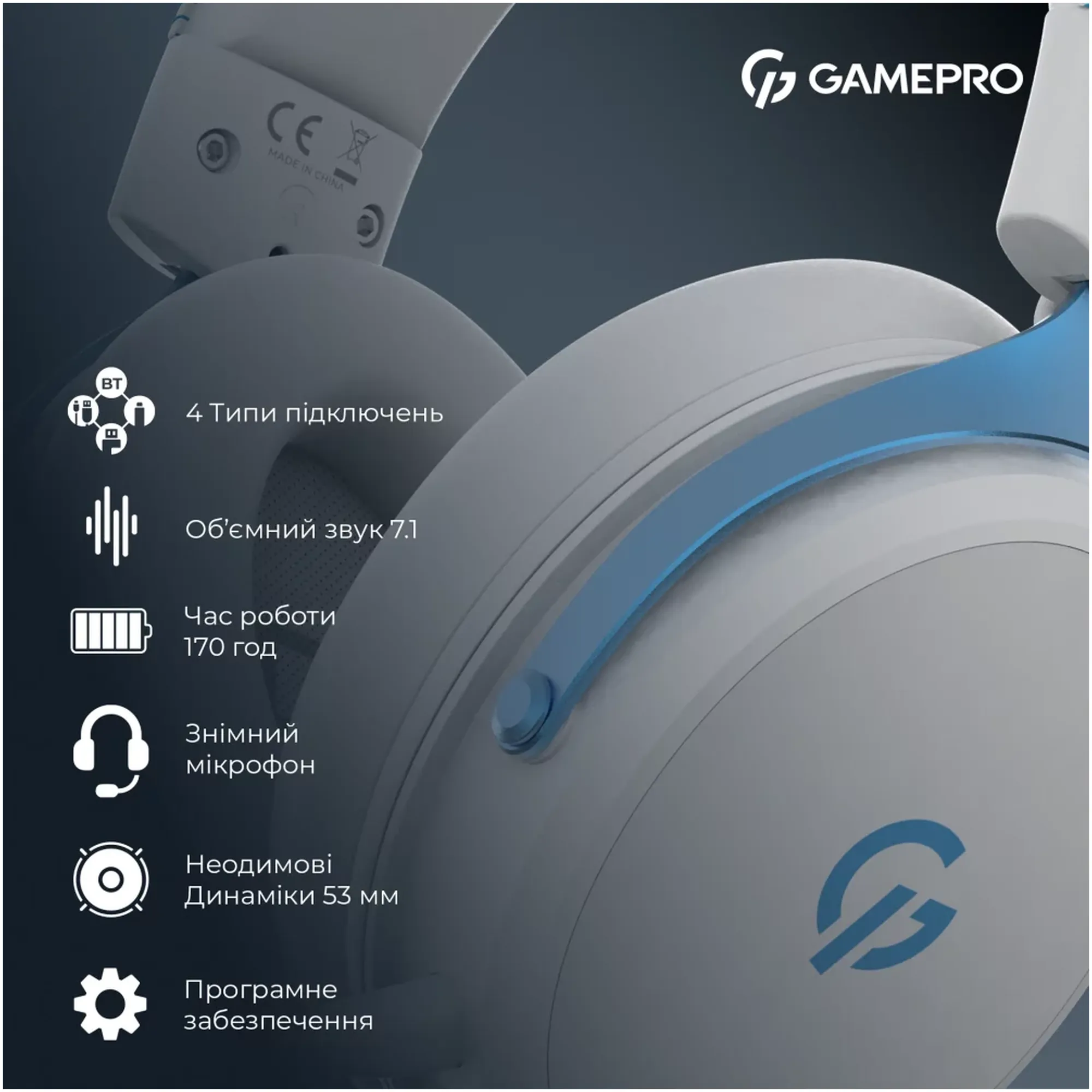 Купити Навушники GamePro Asgard Skadi White (HSW191WB) - фото 6