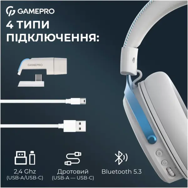 Купити Навушники GamePro Asgard Skadi White (HSW191WB) - фото 10