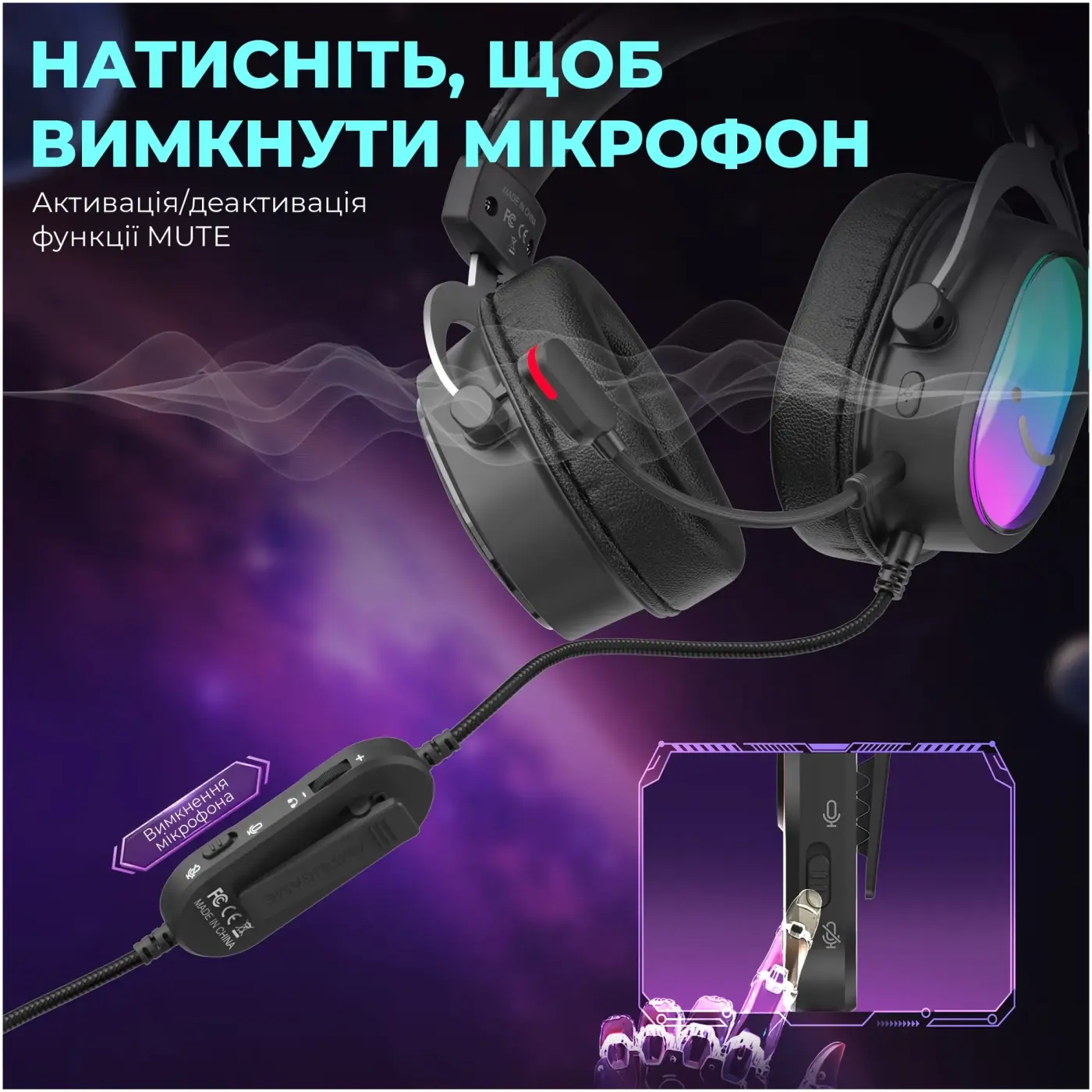 Купити Навушники Fifine H16 RGB Black - фото 10