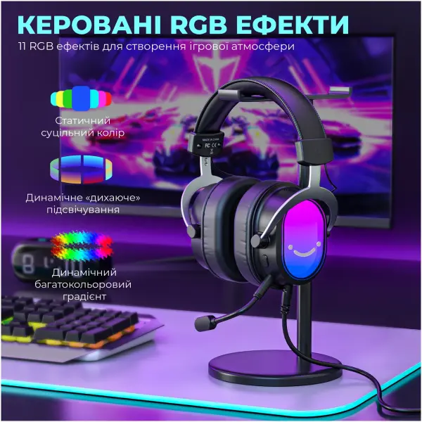 Купити Навушники Fifine H16 RGB Black - фото 12