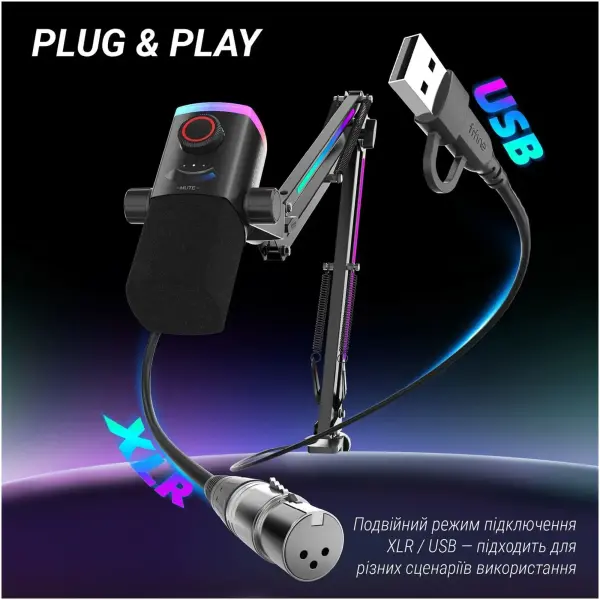 Купить Микрофон Fifine AM8PROT USB/XLR Black - фото 13