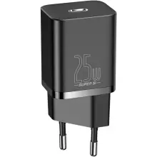 Купити Зарядний пристрій Baseus Super Si USB-C 25W Black + кабель USB-C (TZCCSUP-L01) - фото 1