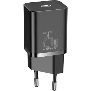 Купити Зарядний пристрій Baseus Super Si USB-C 25W Black + кабель USB-C (TZCCSUP-L01) - фото 1